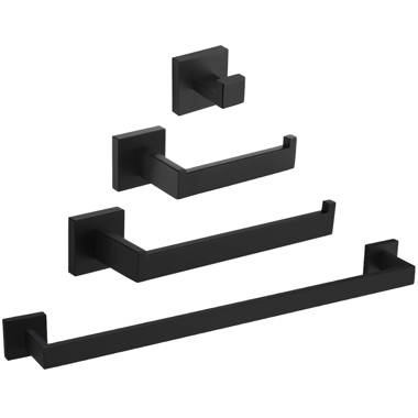 Black towel rack discount set